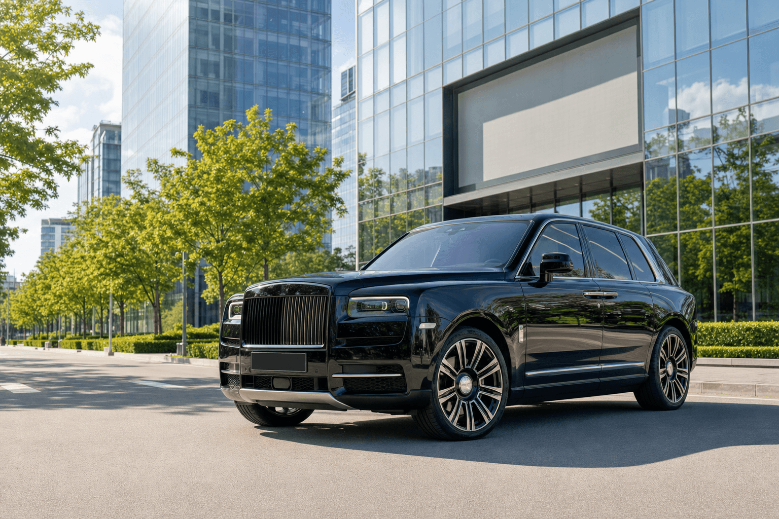Премиальный автомобиль Prime Car в деловом центре города